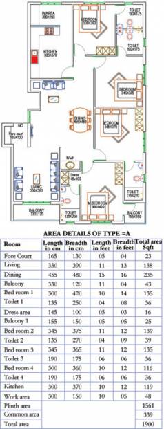 Dream Flower Cynosure (4BHK+4T (1,900 sq ft) 1900 sq ft)