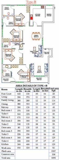 Dream Flower Cynosure (4BHK+4T (1,895 sq ft) 1895 sq ft)