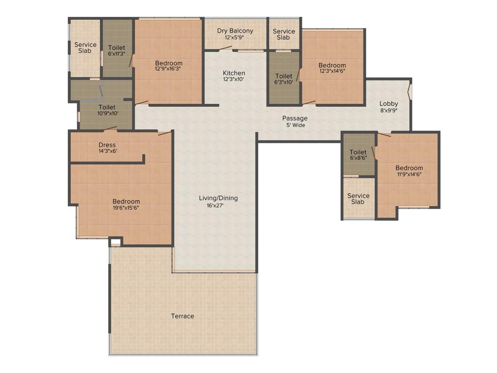 Marvel Bounty II (4BHK+4T (3,830 sq ft) 3830 sq ft)