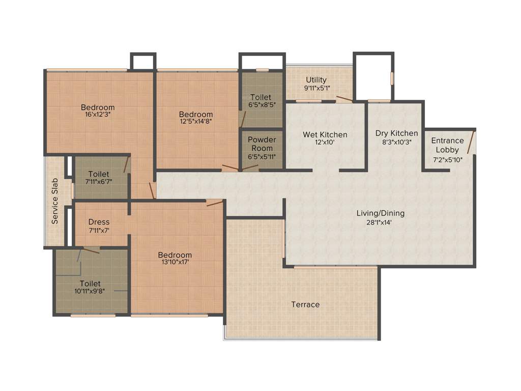 Marvel Bounty II (3BHK+4T (2,695 sq ft) 2695 sq ft)