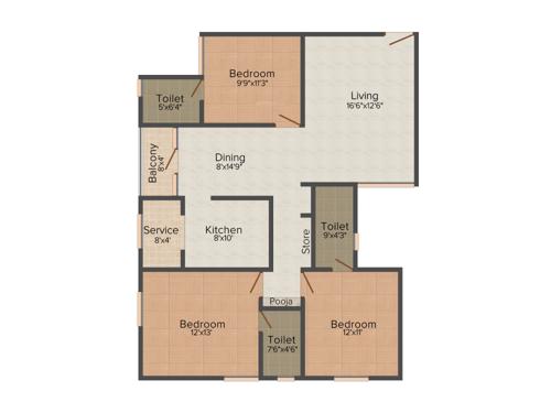 Gowtham Royal Palms (3BHK+3T (1,430 sq ft) 1430 sq ft) Gowtham Royal Palms (3BHK+3T (1,430 sq ft) 1430 sq ft)