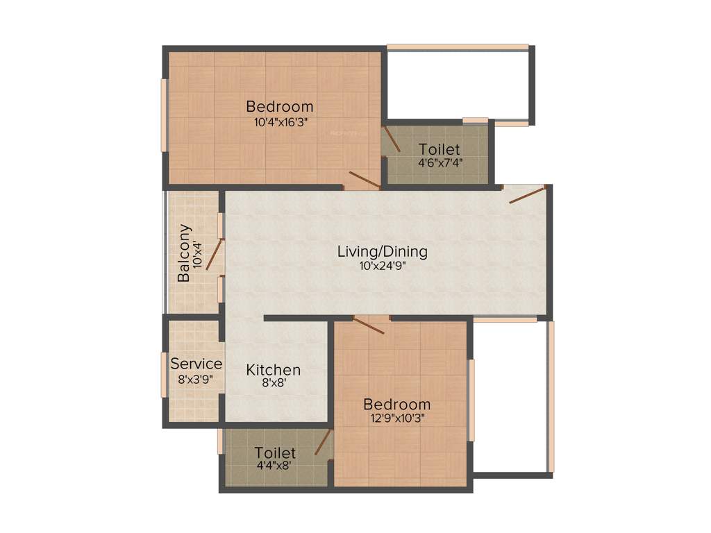 Gowtham Royal Palms (2BHK+2T (1,050 sq ft) 1050 sq ft)