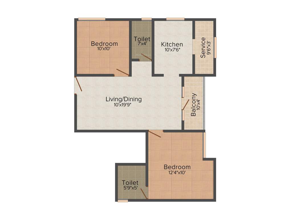 Gowtham Royal Palms (2BHK+2T (940 sq ft) 940 sq ft)