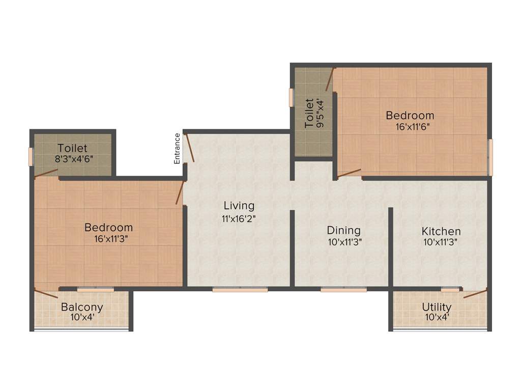 Anarghya Anvaya (2BHK+2T (1,247 sq ft) 1247 sq ft)