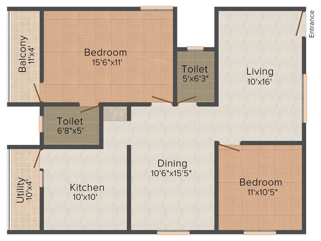 Anarghya Anvaya (2BHK+2T (1,145 sq ft) 1145 sq ft)