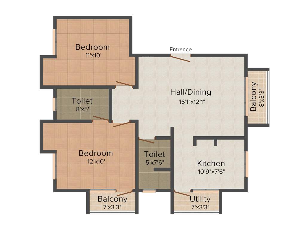 Sri Vishwaksena Sreenidhi (2BHK+2T (1,005 sq ft) 1005 sq ft)