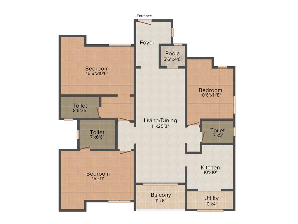 Hari Somu Avarampoo (3BHK+3T (1,795 sq ft) 1795 sq ft)