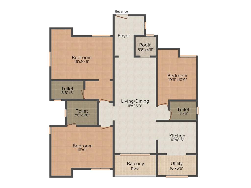 Hari Somu Avarampoo (3BHK+3T (1,736 sq ft) 1736 sq ft)