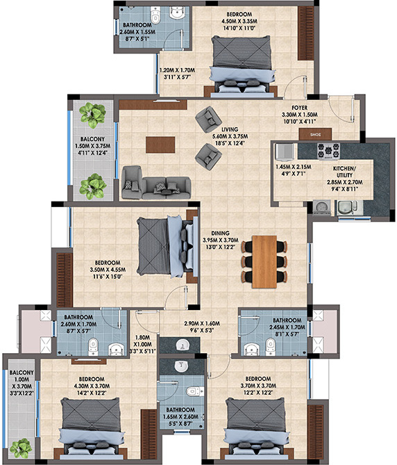 Casagrand Irene (4BHK+4T (2,239 sq ft) 2239 sq ft)