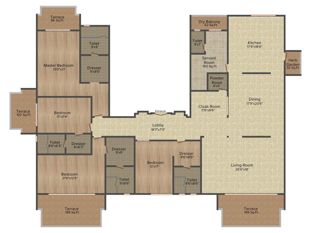 Karia Konark Belvedere (4BHK+4T (5,640 sq ft)   Servant Room 5640 sq ft)