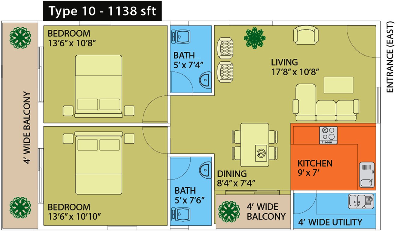Naksha Hyde Park (2BHK+2T (1,138 sq ft) 1138 sq ft)