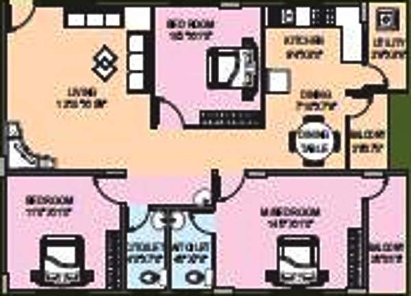 OSNC Nandini Springfield (3BHK+2T (1,400 sq ft) 1400 sq ft)
