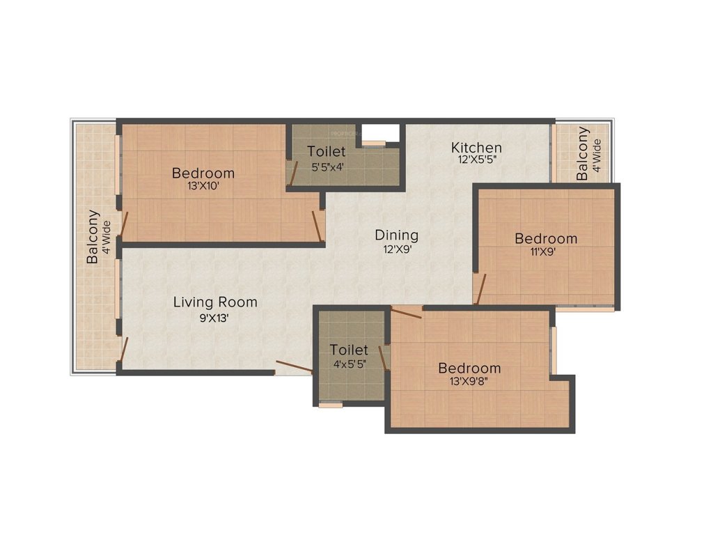 Deoasis Silver Arch (3BHK+3T (1,320 sq ft) 1320 sq ft)