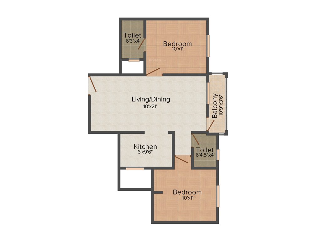 Pearl Gardens (2BHK+2T (836 sq ft) 836 sq ft)