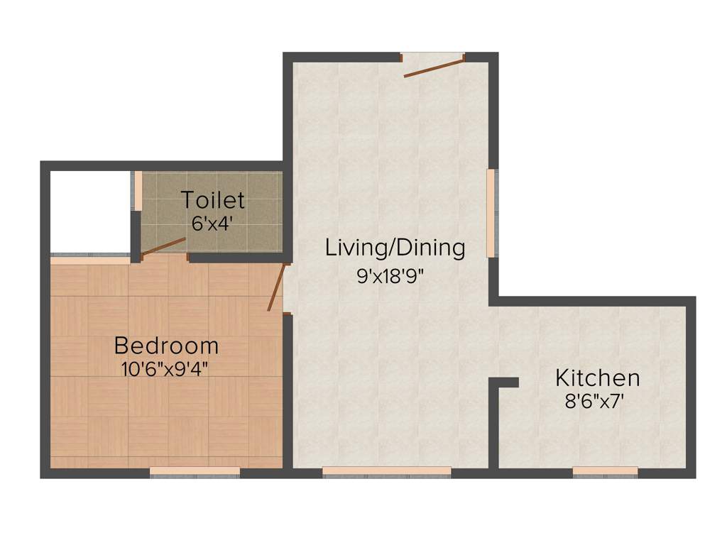 SRM Rosalia (1BHK+1T (427 sq ft) 427 sq ft)
