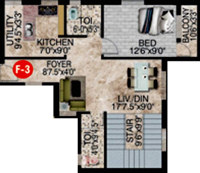 SRM Rosalia (3BHK+4T (1,711 sq ft) 1711 sq ft)