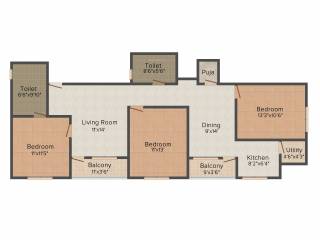 Vaibhav Serene (3BHK+2T (1,207 sq ft) + Pooja Room 1207 sq ft) Vaibhav Serene (3BHK+2T (1,207 sq ft) + Pooja Room 1207 sq ft)