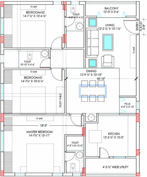Sahiti Ram Kuteer (3BHK+3T (1,650 sq ft) 1650 sq ft)