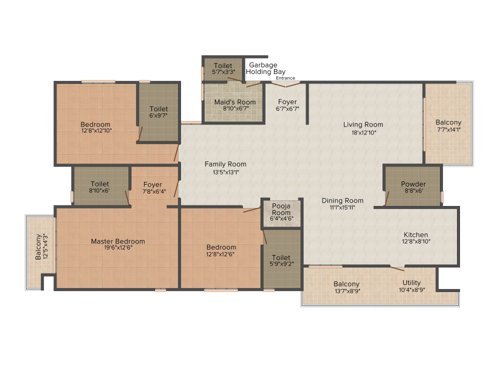 Foundation Shree (3BHK+3T (3,190 sq ft) 3190 sq ft) Foundation Shree (3BHK+3T (3,190 sq ft) 3190 sq ft)