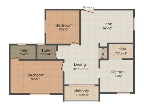 Global Bella Casa (2BHK+2T (1,192 sq ft) 1192 sq ft)