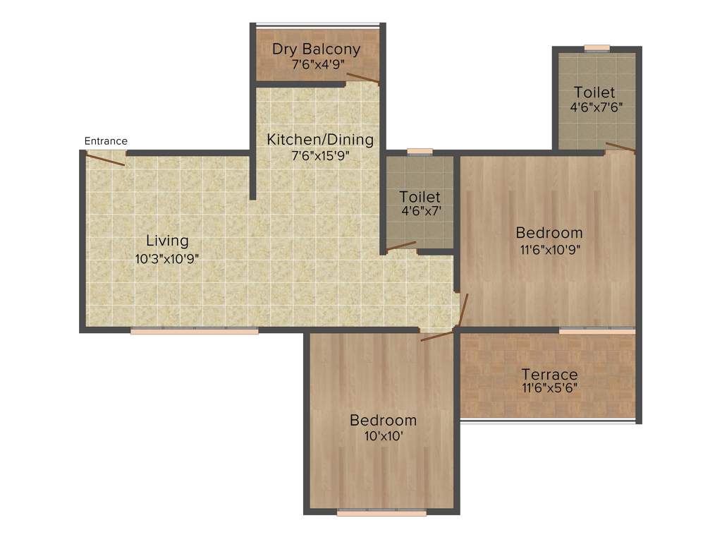 Tanishq Vlasta (2BHK+2T (840 sq ft) 840 sq ft)