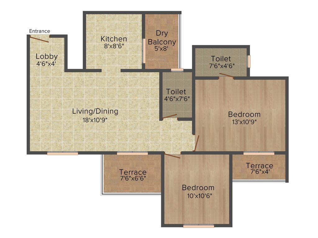 Tanishq Vlasta (2BHK+2T (962 sq ft) 962 sq ft)