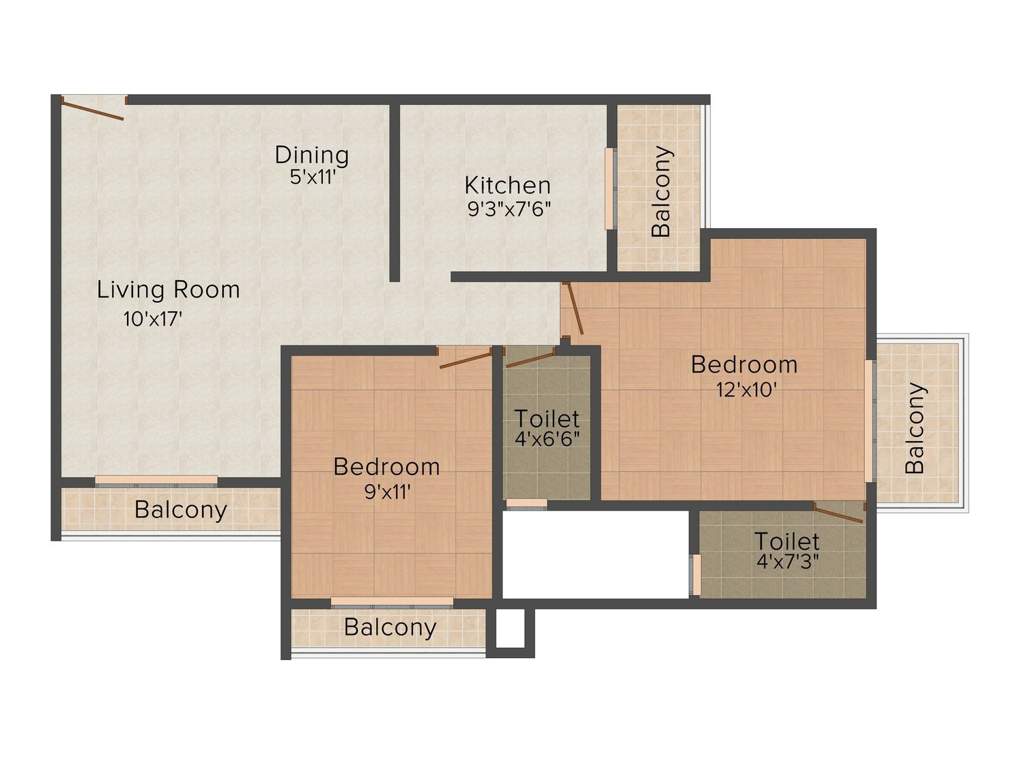 Jainam Srivilas (2BHK+2T (1,080 sq ft) 1080 sq ft)