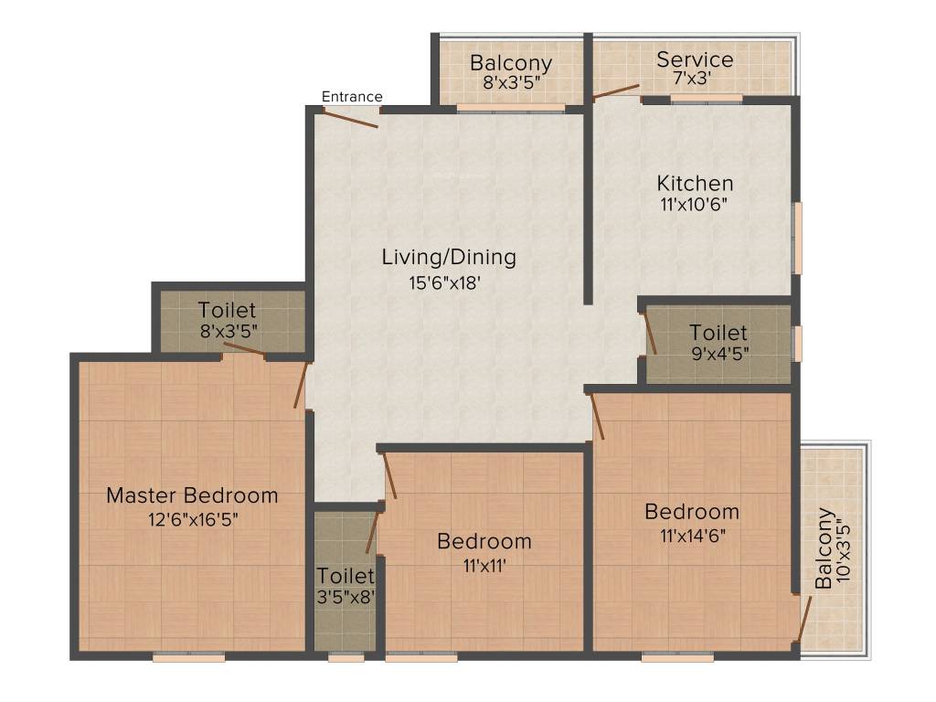 M R Adithya Developers Wisdom Park (3BHK+3T (1,640 sq ft) 1640 sq ft)