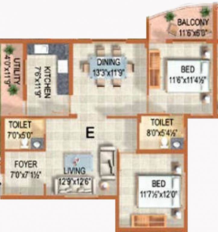Arima Sunnyside (2BHK+2T (1,250 sq ft) 1250 sq ft) Arima Sunnyside (2BHK+2T (1,250 sq ft) 1250 sq ft)