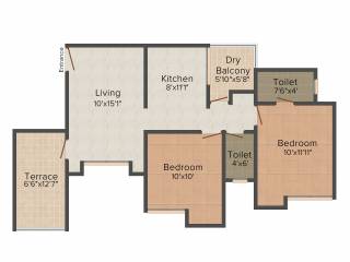 Venkatesh Joy Nest (2BHK+2T (891 sq ft) 891 sq ft)