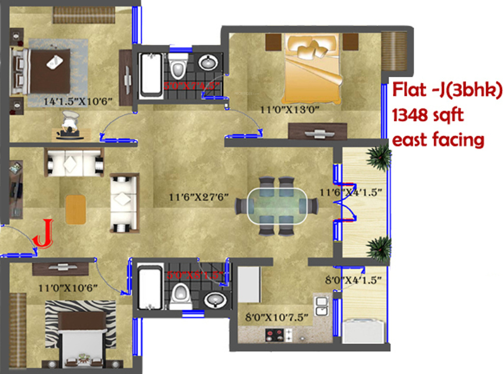 Mayflower Palm Grove (3BHK+2T (1,348 sq ft) 1348 sq ft) Mayflower Palm Grove (3BHK+2T (1,348 sq ft) 1348 sq ft)