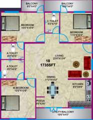 Sumukha Telecom Clusters (3BHK+3T (1,735 sq ft) Pooja Room 1735 sq ft) Sumukha Telecom Clusters (3BHK+3T (1,735 sq ft) Pooja Room 1735 sq ft)