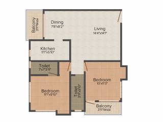 Mamata Suvenior Heights (2BHK+2T (1,110 sq ft) 1110 sq ft) Mamata Suvenior Heights (2BHK+2T (1,110 sq ft) 1110 sq ft)