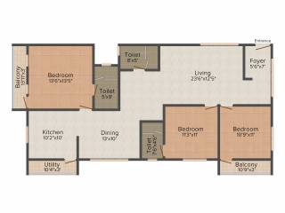 Peace Paradise (3BHK+3T (1,889 sq ft) 1889 sq ft)