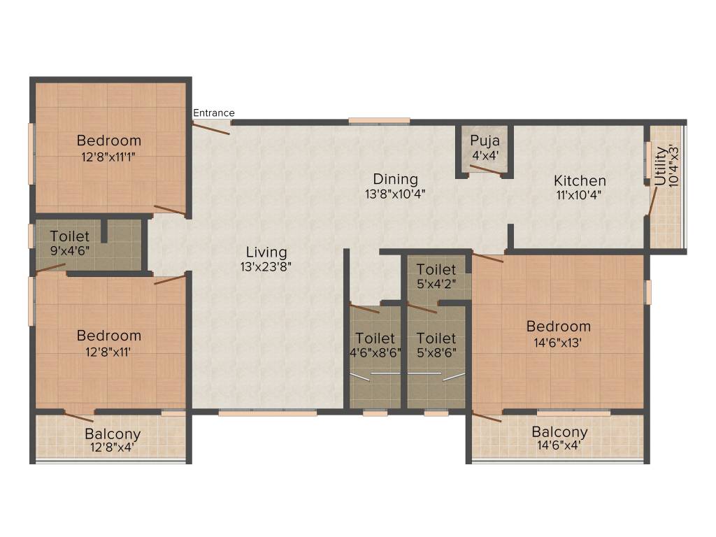 Peace Paradise (3BHK+3T (2,016 sq ft) 2016 sq ft)