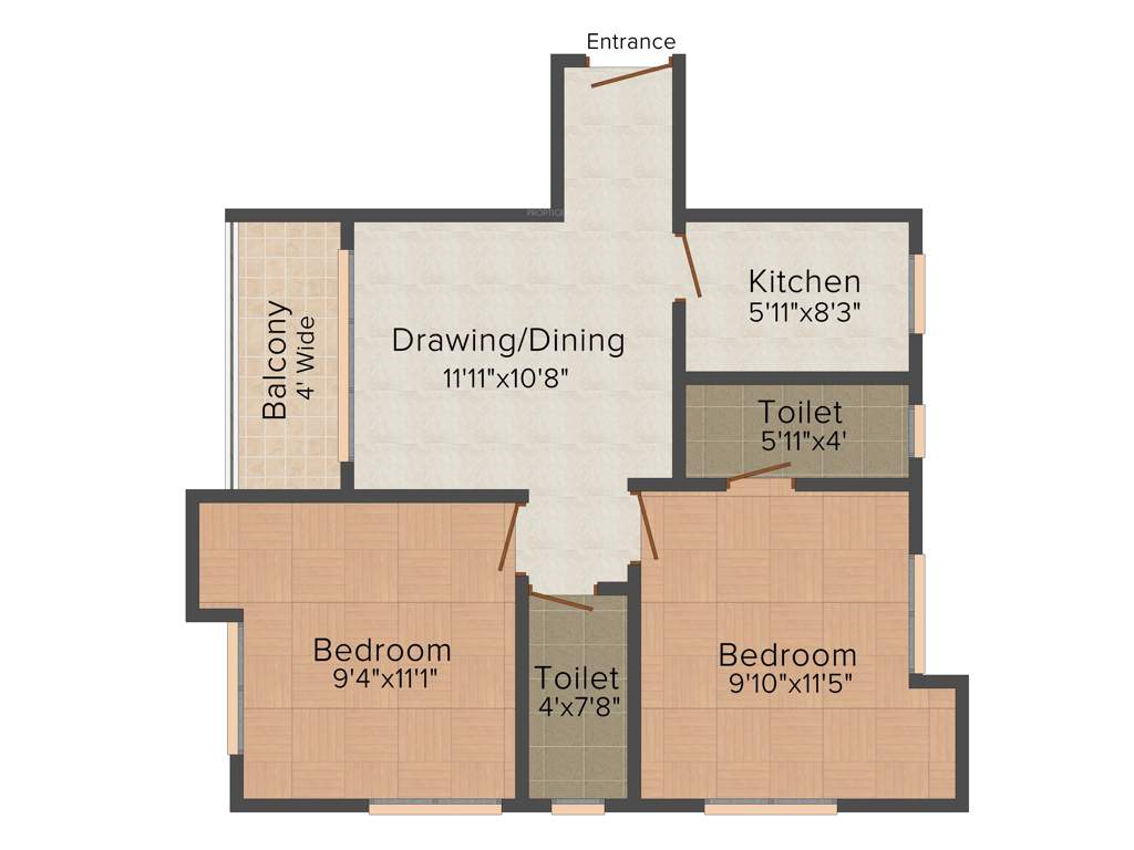 Mikado Onkar Pearl (2BHK+2T (869 sq ft) 869 sq ft)