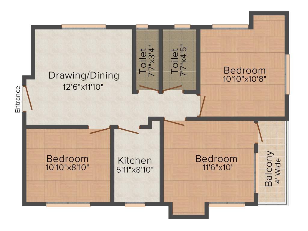 Mikado Onkar Pearl (3BHK+3T (1,103 sq ft) 1103 sq ft)