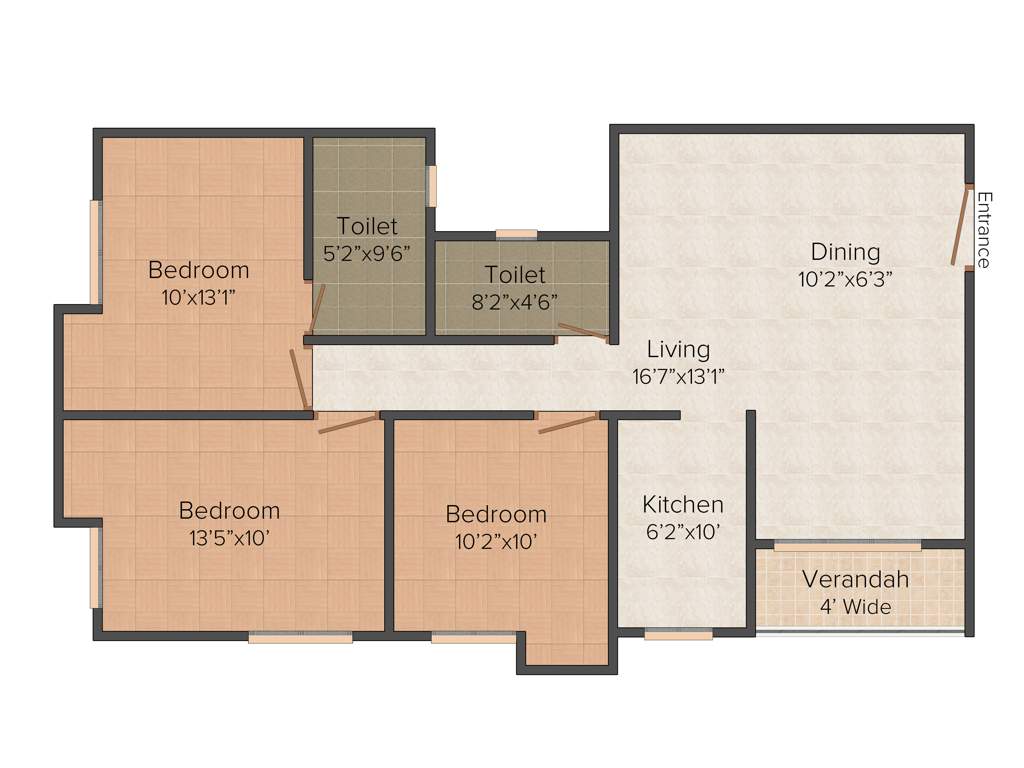 Bhawani Sunvalley (3BHK+2T (1,368 sq ft) 1368 sq ft)