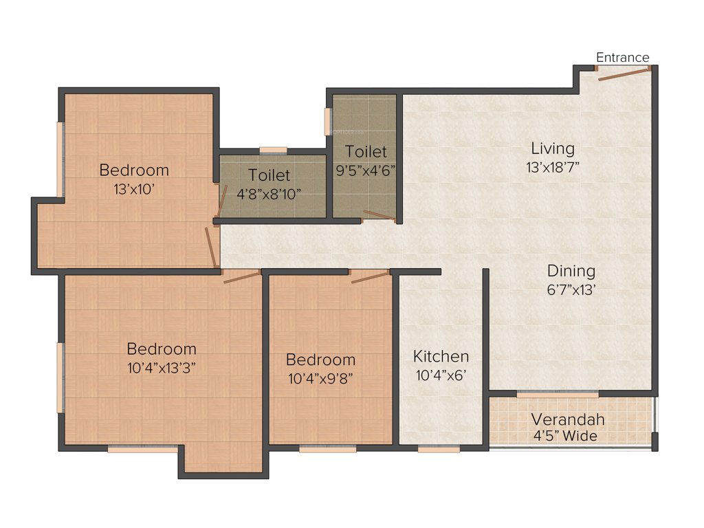 Bhawani Sunvalley (3BHK+2T (1,402 sq ft) 1402 sq ft)