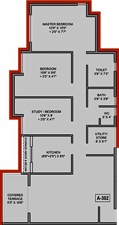 United Courtyard (2BHK+1T (845 sq ft) + Study Room 845 sq ft) United Courtyard (2BHK+1T (845 sq ft) + Study Room 845 sq ft)
