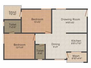 Essen Elegance (2BHK+2T (1,050 sq ft) 1050 sq ft)