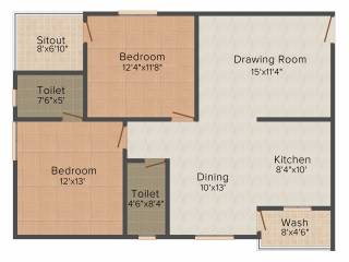 Essen Elegance (2BHK+2T (1,200 sq ft) 1200 sq ft)