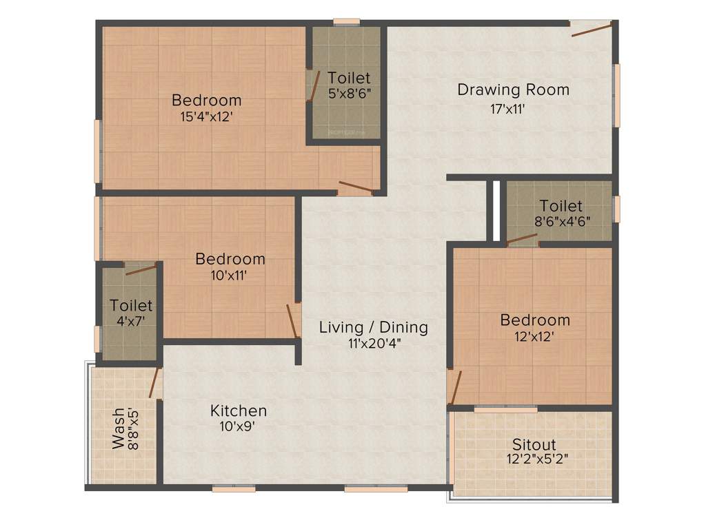 Essen Elegance (3BHK+3T (1,670 sq ft) 1670 sq ft)