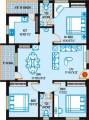 BR Constructions Hemadurga Signature Floor Plan (3BHK+2T (1,400 sq ft) 1400 sq ft)