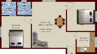 Amudha Nickkoluz (2BHK+2T (840 sq ft) 840 sq ft) Amudha Nickkoluz (2BHK+2T (840 sq ft) 840 sq ft)