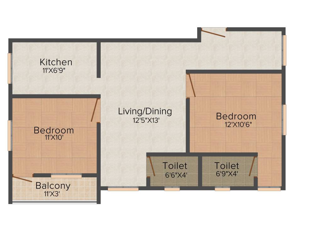 Amudha Nickkoluz (2BHK+2T (910 sq ft) 910 sq ft)