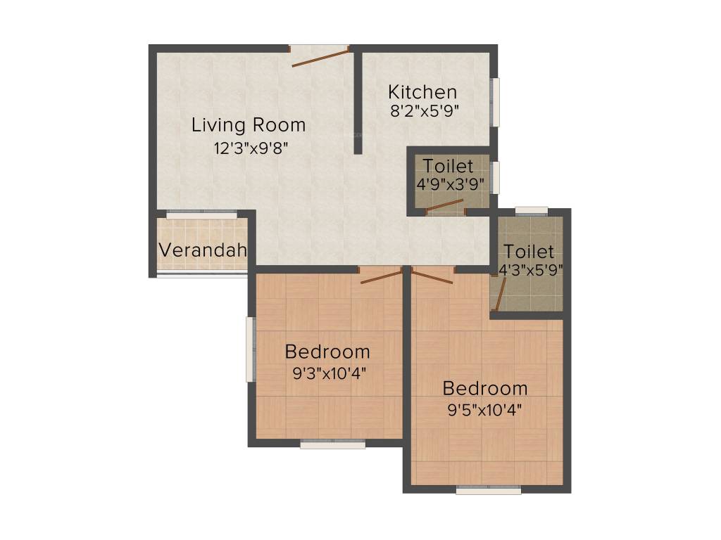 SD Aqua View (2BHK+2T (878 sq ft) 878 sq ft)
