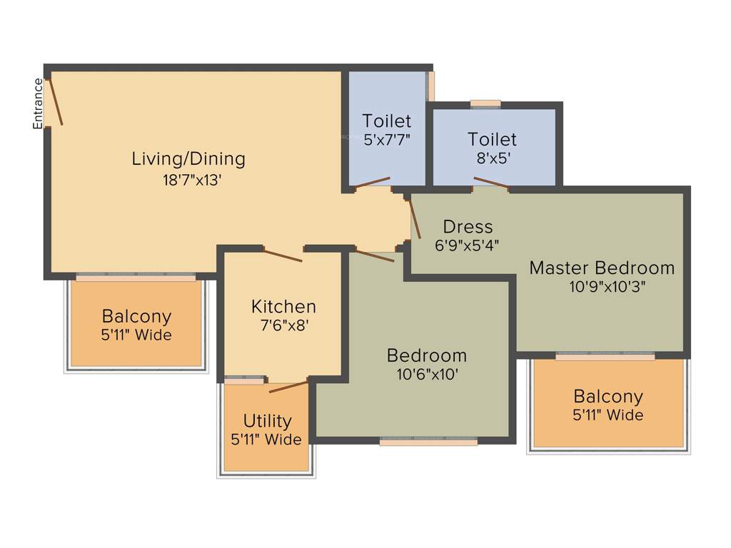 M3M Sierra 68 (2BHK+2T (1,200 sq ft) 1200 sq ft)
