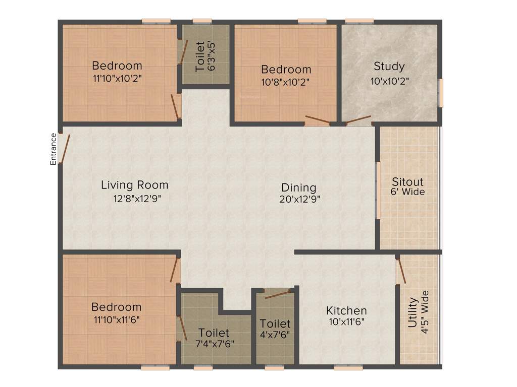 IJM Rain Tree Park Willows Grande (3BHK+3T (1,744 sq ft) + Study Room 1744 sq ft)