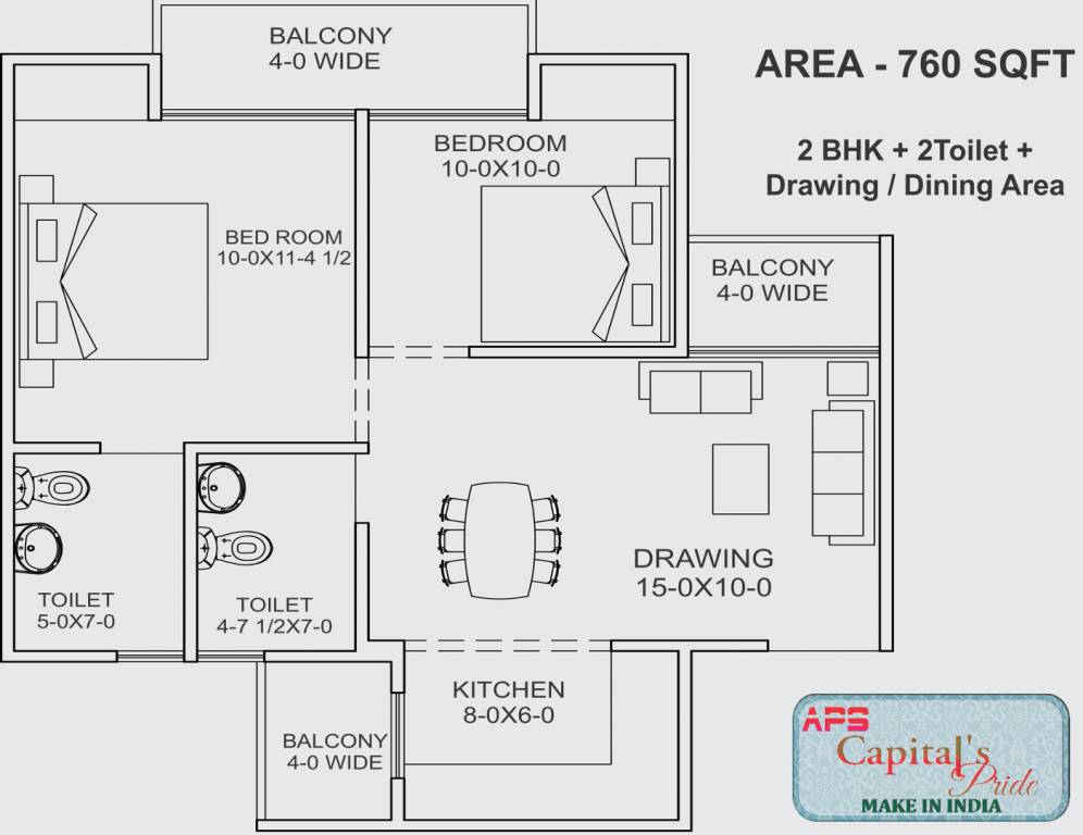 APS Capitals Pride (2BHK+2T (760 sq ft) 760 sq ft) APS Capitals Pride (2BHK+2T (760 sq ft) 760 sq ft)